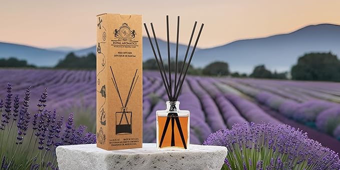 Lavender Princess Reed Diffuser Set by Royal Aromatics - Wonderful Lavender Scent for Spa or Home - Our Diffusers are Filled with Only Premium Fragrance and Essential Oils and are Made in The USA