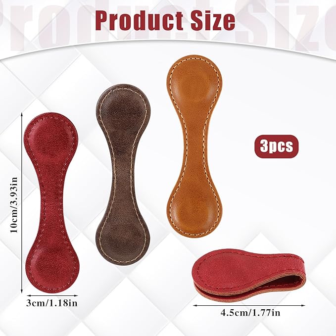Magnetic Leather Bookmark, 3 PCS Vintage Magnetic Bookmarks for Women Men Personalized Bookmark Clips Leather Book Marks for Reading Gifts for Book Lover Readers Teachers Students