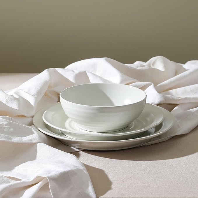 Stone Lain Orbit 24-Piece Dinnerware Set Stoneware, White