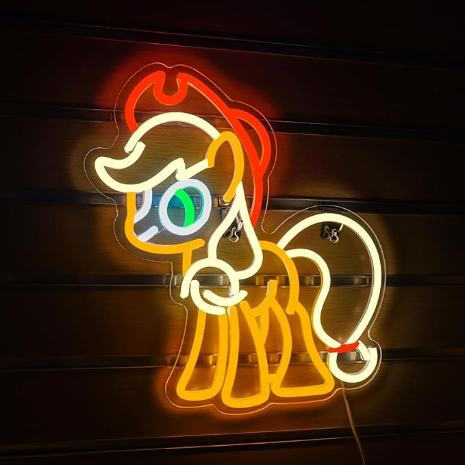 Neon Signs for Wall Decor, Led Sign for Wall, USB Powered Anime Neon Lights for Girls Bedroom, Kawaii Horse Light Up Sign for Boy Game Room Decor,Dimmable LED Neon Light Sign Cartoon