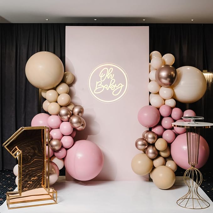 Oh Baby Neon Signs for Backdrop Decor, Neon Led Sign for Baby Shower, Gender Reveal, Birthday Party Decorations, Dimmable Switch USB Power, Adhesive Hook Included
