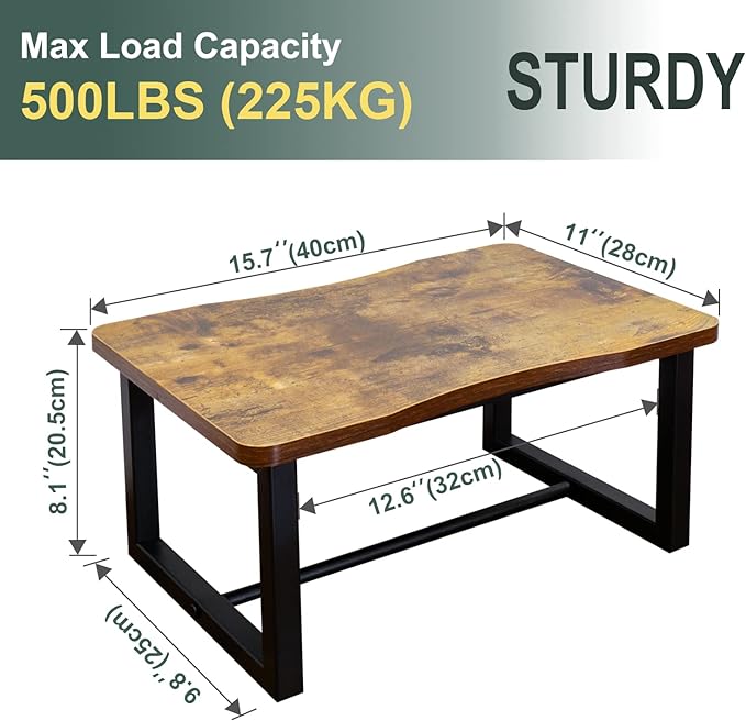 Wooden Step Stool,Bed Step Stool for Adult,Wood One Step Stool for Kitchen, Bedroom, Living Room, Bathroom Hold up to 500lbs