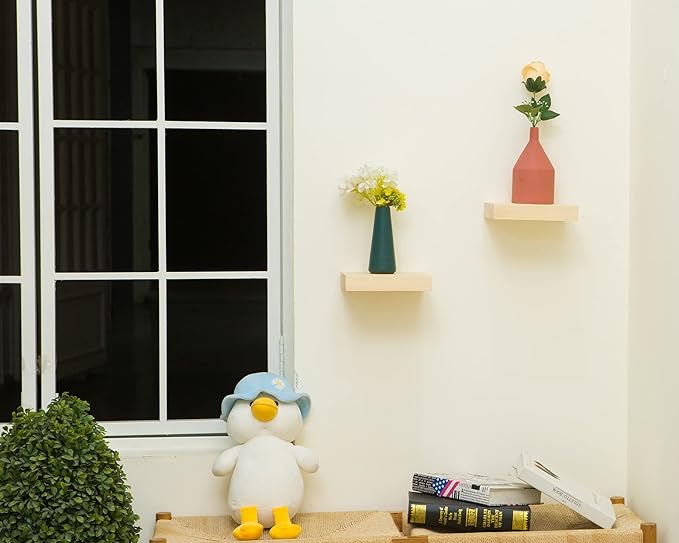 Floating Shelves, Floating Shelves for Wall, with Invisible Bracket, Bathroom Shelves, Bedroom Decor, Floating Shelf, Shelves for Wall Storage, Display Shelf, Set of 2