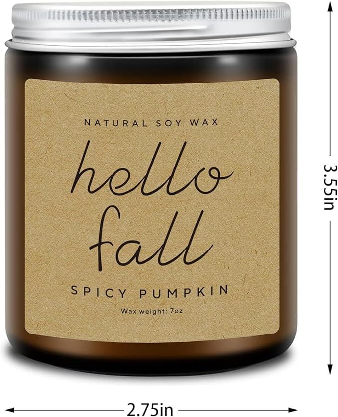 Lihome Fall Decorations for Home - Fall Candles, Fall Gifts for Women, Natural Soy Wax Pumpkin Spice Scented Candles Fall(7oz)