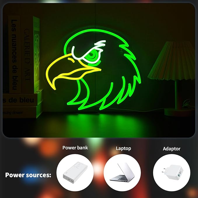Eagle Neon Sign for Wall Decor Led Neon Signs Light Up Sign Room Decor Neon Lights Sign USB Powered