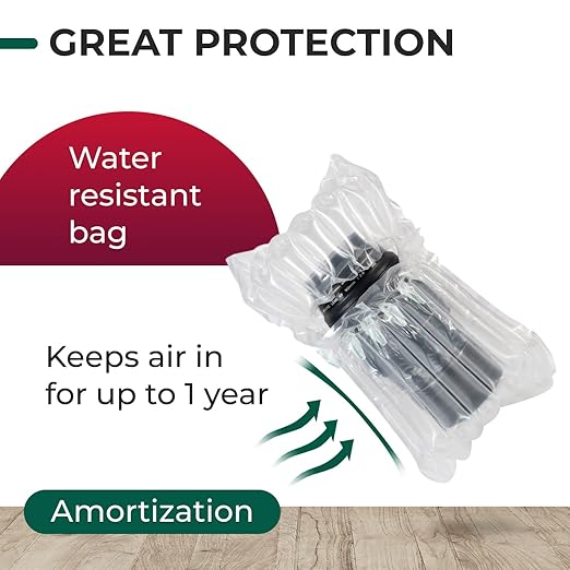 IDL Packaging Inflated 16 oz Bottle Air Bags, Self Sealed, Pack of 1 - Reusable Air Column Bags for Packing, Travel and Shipping - Cushioning Protector for Glass, Ceramic, Breakables