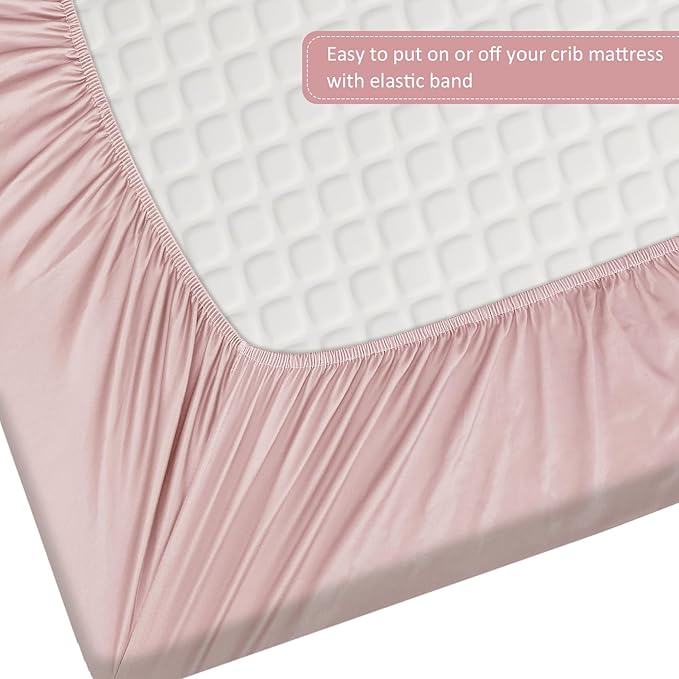 Baby Crib Sheets for Girls,2 Pack 28?x52?x8??Fitted Crib Sheets for Standard Crib and Toddler Mattress Soft Microfiber Baby Sheets for Crib (Floral White)