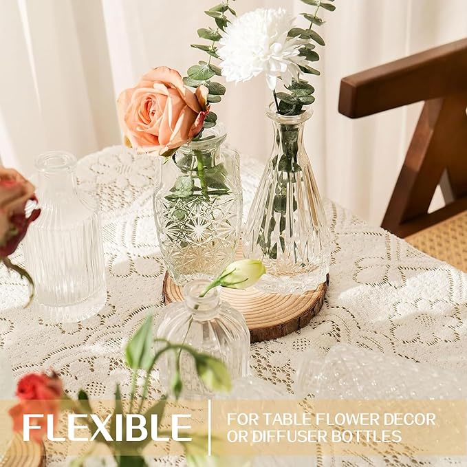 24PCS Mini Bud Vases As Wedding Centerpieces for Tables,Clear Bud Vases for Flowers,Small Flower Vases Suitable for Birthday Party,Anniversary,Wedding Reception,Baby Shower (Clear, 24PCS)