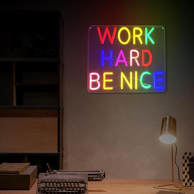 Neon Signs for Wall Decor, Bright Dimmable Motivational Quotes LED Neon Sign for Inspirational Office Home Bedroom Wall Decor, Positive Birthday Gifts Room Party Kids