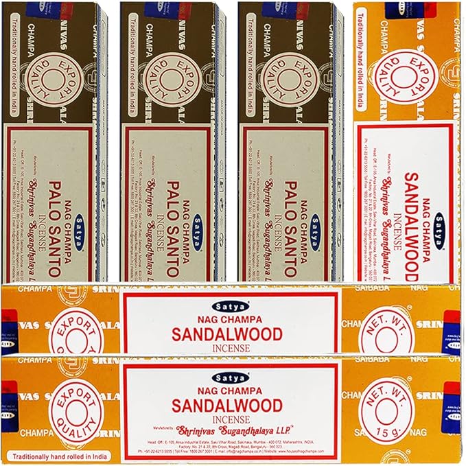 Palo Santo Sandalwood Incense Sticks & Holder Bundle Variety Pack from House of Nag Champa Incense Sticks and Trumiri