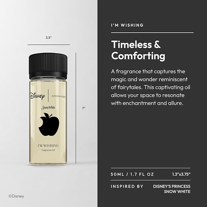 Aroma360 | Disney | I’m Wishing Fragrance Oil Blend | Princess Snow White | Luxury Essential Oil Diffuser | Aromatherapy Scent Diffuser Oil | Orange, Aldehydes & Jasmine 1.7 fl oz, 50mL