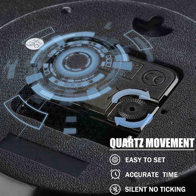 HZDHCLH 10 inch Small Wall Clocks Battery Operated,Blue Quartz Clock for Wall,Silent Non Ticking Modern Wall Clock for Living Room Bedroom Kitchen Office School Classroom Decor