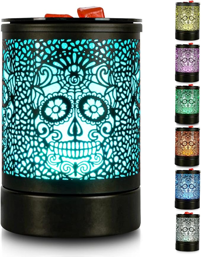Skull Black Electric Fragrance Wax Melts Warmer Oil Melter Scented Tart Burner for Home Decor