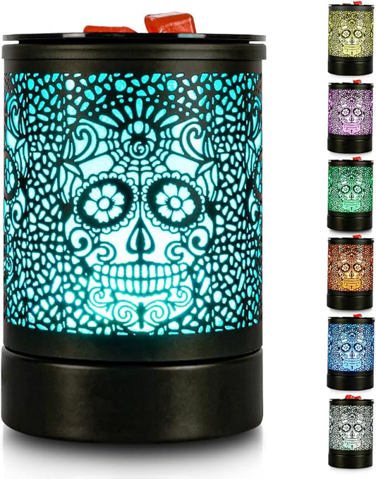 Skull Black Electric Fragrance Wax Melts Warmer Oil Melter Scented Tart Burner for Home Decor