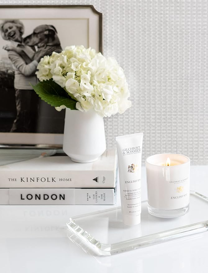 Gilchrist & Soames English Spa Luxury Candle (8oz), Sea Grass, Lemon, and Lily - USA Poured, Coconut Oil and Soy Wax Blend, Cotton Wick