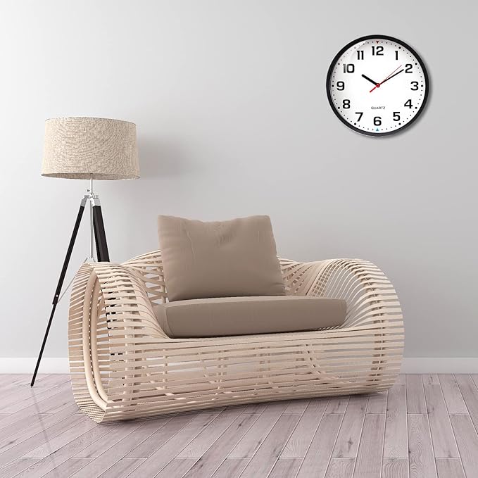 Wall Clock 9 Inch Battery Operated Silent Non-Ticking Wall Clock Modern Quartz Design Decorative Indoor Kitchen Office