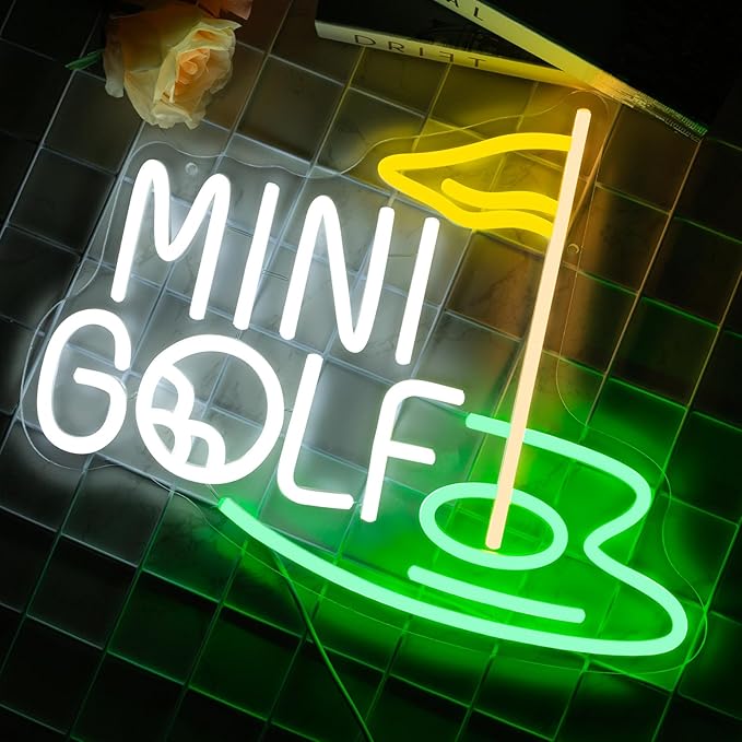 Mini Golf Neon Sign, Golf Neon Signs For Wall Decor, Sports Led Light Up Signs for Bar Golf Club Home Party Decorations Gifts