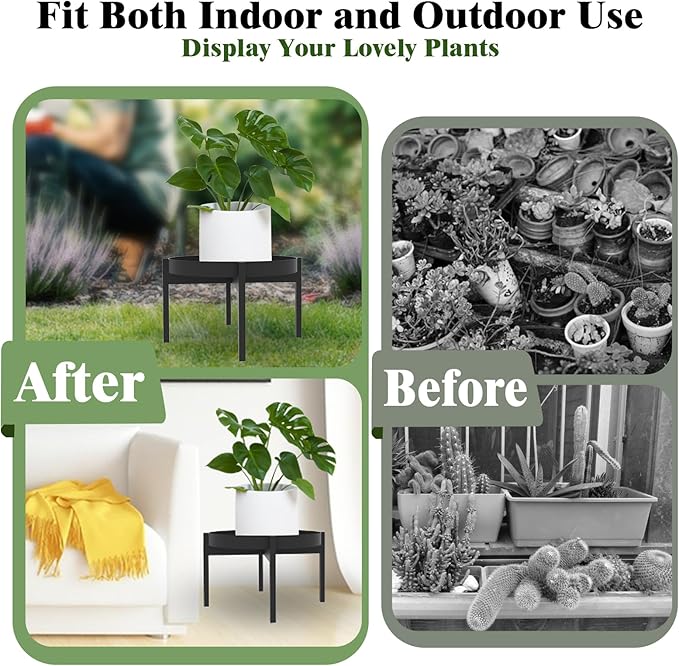 Plant Stand Indoor Outdoor, 7.9" Metal Plant Stands Stable Plant Holder Flower Pot Stands for Multiple Plant Single Flower Stand Small Plant Rack for Patio Garden Decor