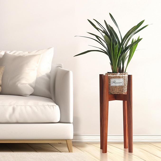 24" Tall Plant Stand | Tall Plant Stands Indoor, Mid Century Plant Stand | Suitable for Plant Pots & Water Dispenser Under 10" (Pot & Plant Not Included)