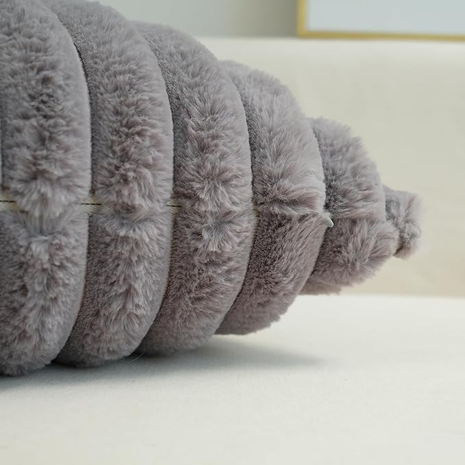 JOJUSIS Pack of 2 Faux Fur Plush Decorative Throw Pillow Covers Couch Cushion Case Soft Pillowcases (Grey, 20 x 20-Inch)