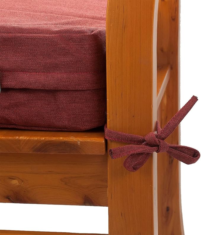 FUNHOME Outdoor Cushion Covers 24 x 24 x 4 inch,Set of 2,Replacement Square Seat Cushion Cover for Patio Furniture Chair,Water Resistant,Fade-Resistant Slipcover Only,No Insert(Rust Red)
