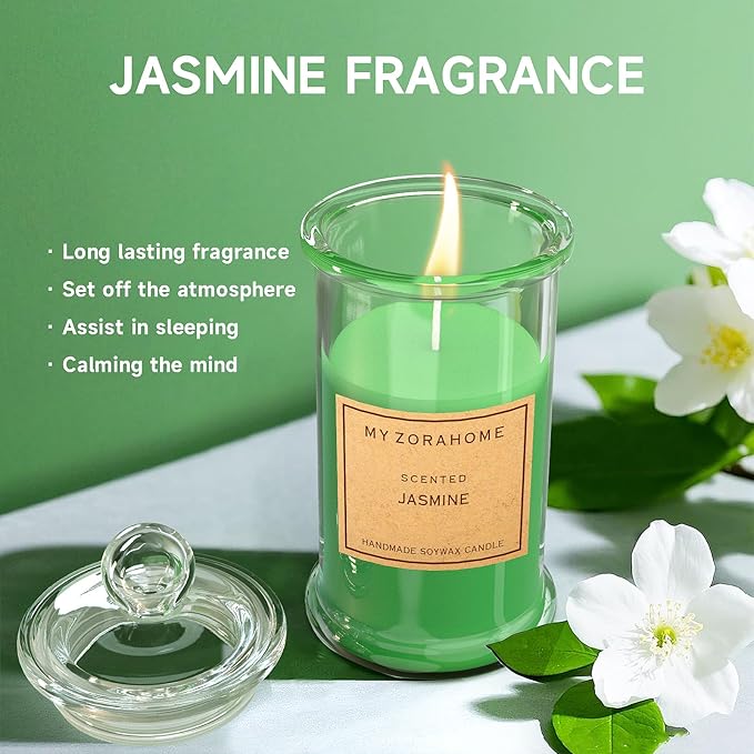 Crystal Glass Gifts for Women, Jasmine Scented Candles Unique Gifts for Women,Funny Cute Cool Cereal Soy Wax for Home, Coffee Bar Scented for Holiday/Birthday
