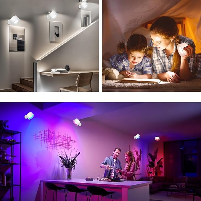 Adetu LED Wall Sconces 2 Pcs with Remote, Wall Mounted Lights Rechargeable Battery Operated, 3 Color Temperatures & Dimmable Wall Lamp Magnetic 360° Rotation Wireless Light for Reading Bedside