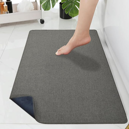 Yancorp 17"x30" Ultra Thin Bathroom Rugs,Low Profile Bath Mat Non Slip Fit Under Door Super Absorbent Washable Indoor Door Mat Small Rug