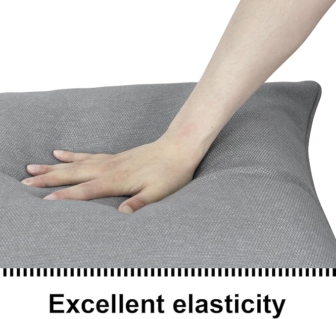 Outdoor Loveseat Cushion Set 46'' x 26'', Outdoor Deep Seat Cushions for Patio Furniture, Water Repellent Outdoor Seat Cushion and Couch Back Cushions for Bench, and Swing (Light Grey)
