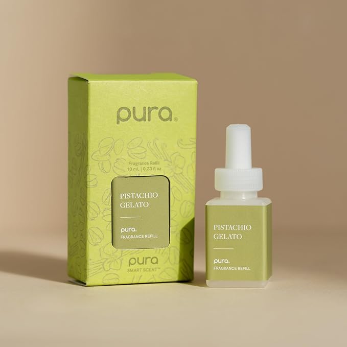 Pura - Smart Home Fragrance Diffuser Refill - Home Scent - up to 120-Hours of Fragrance per Vial - Clean & Safe Diffuser - 2 Pack - Pistachio Gelato