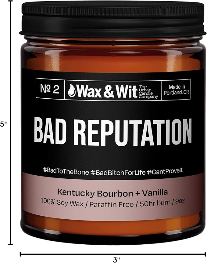 Wax & Wit Funny Soy Candle Gift for Women - Humorous, Aromatherapy Soy Wax Candle, Ideal for Housewarming, Coworker, Birthday – Kentucky Bourbon Vanilla - 9oz