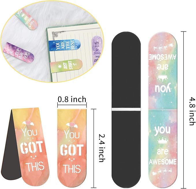 Kaluofan 30-Piece Inspirational Magnetic Bookmarks - Double-Sided, Perfect for Women, Kids, Students & Teachers