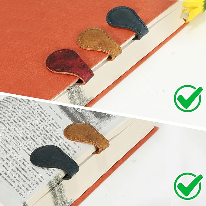 Magnetic Bookmarks,Magnetic Leather Bookmark, Magnetic Bookmarks for Women,Gifts for Women, Book Lovers, Family, Friends, Kids, Readers