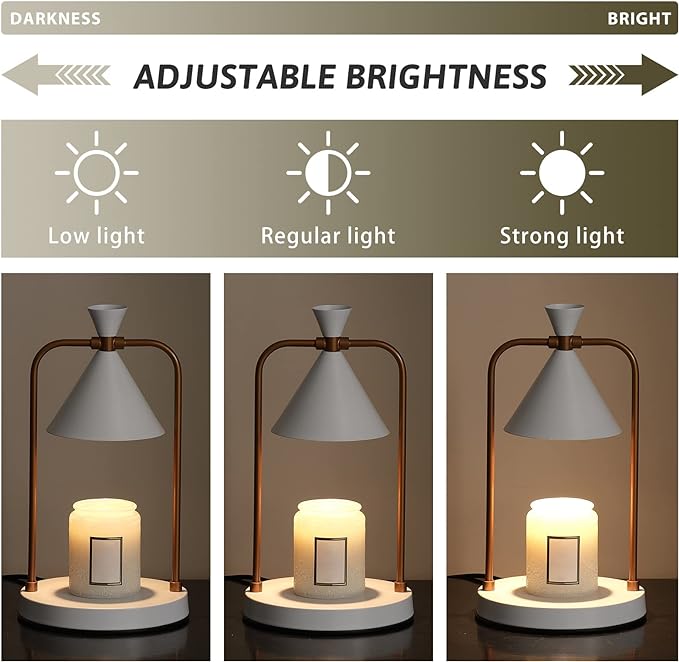 Candle Warmer Lamp with Timer Dimmer, Birthday Gifts for Women Mom, House Warming Gifts New Home Room Decor, Plug-in Operated Wax Melt Warmer for Scented Jar Candles with 2 Bulbs