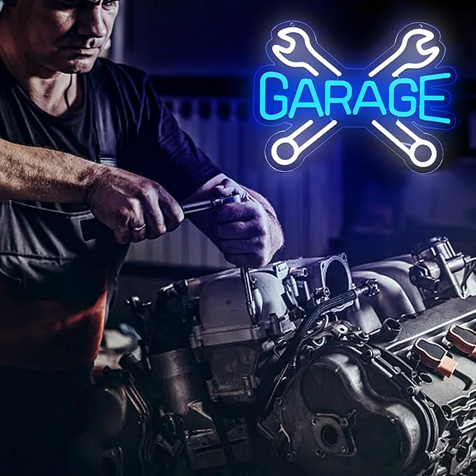 Garage Neon Sign Car Store Garage Led Sign Personalized Led Garage Light Sign for Wall Decor Custom Neon Sign for Man Cave Auto Repair Shop Workshop Birthday Gift,Size14.5 * 11inch(ZYLD074)