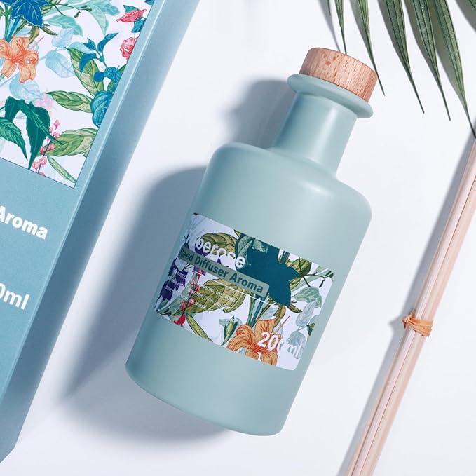 Reed Diffuser Set - Tuberose Essential Oil, 200ml/6.8fl oz Orange Blossom Floral Aroma Scented Oil, Sandalwood Aroma Aromatherapy, Home Fragrance with Rattan Sticks for Room Decor