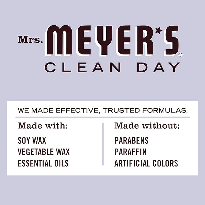 MRS. MEYER'S CLEAN DAY Soy Tin Candle, 12 Hour Burn Time, Made with Soy Wax and Essential Oils, Lavender, 2.9 Oz
