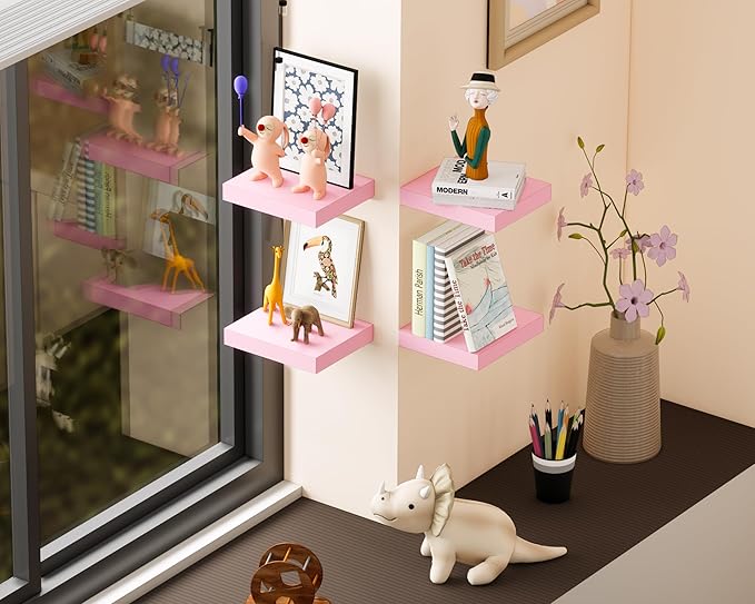 Floating Shelves, Floating Shelves for Wall, with Invisible Bracket, Bathroom Shelves, Bedroom Decor, Floating Shelf, Shelves for Wall Storage, Display Shelf, Set of 2