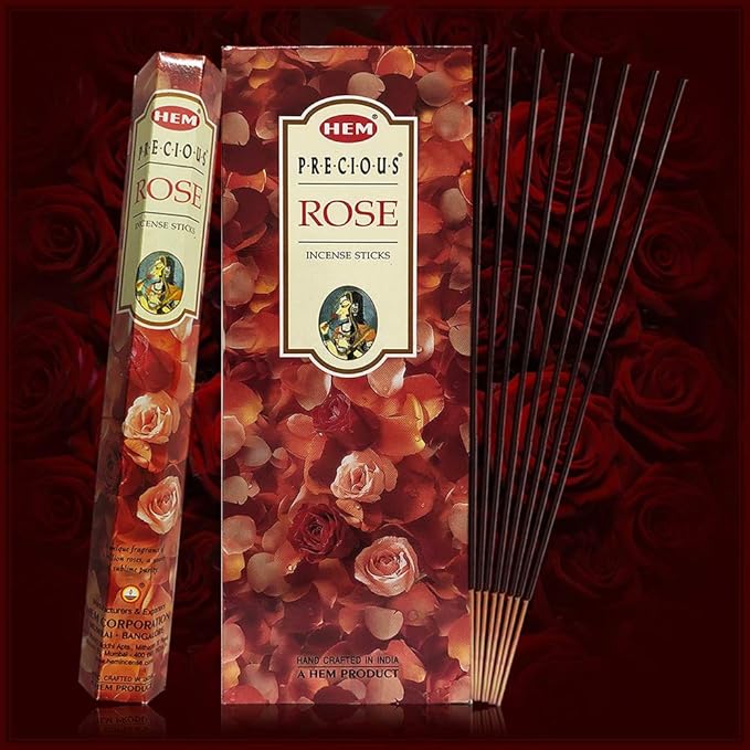 Precious Rose Incense Sticks and Incense Stick Holder Bundle Insence Insense Hem Incense Sticks