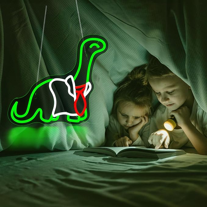 Dinosaur Neon Sign for Wall Decor Led Neon Signs Light Up Sign Room Decor Neon Lights Sign USB Powered
