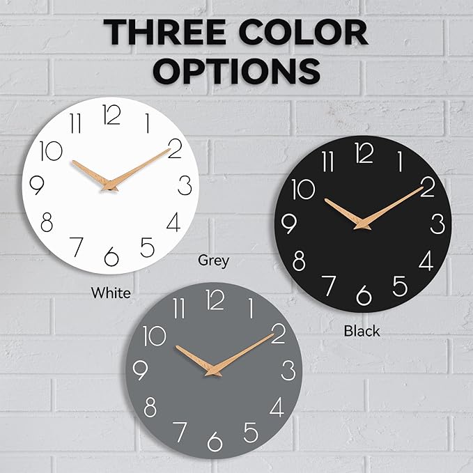 Wall Clock 12 Inch Gray