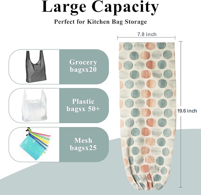 TOGETRUE Plastic Bag Holder - Wall Mount Organizer & Dispenser, Heavy Duty Grocery Bag Storage for Home, Kitchen & Camper