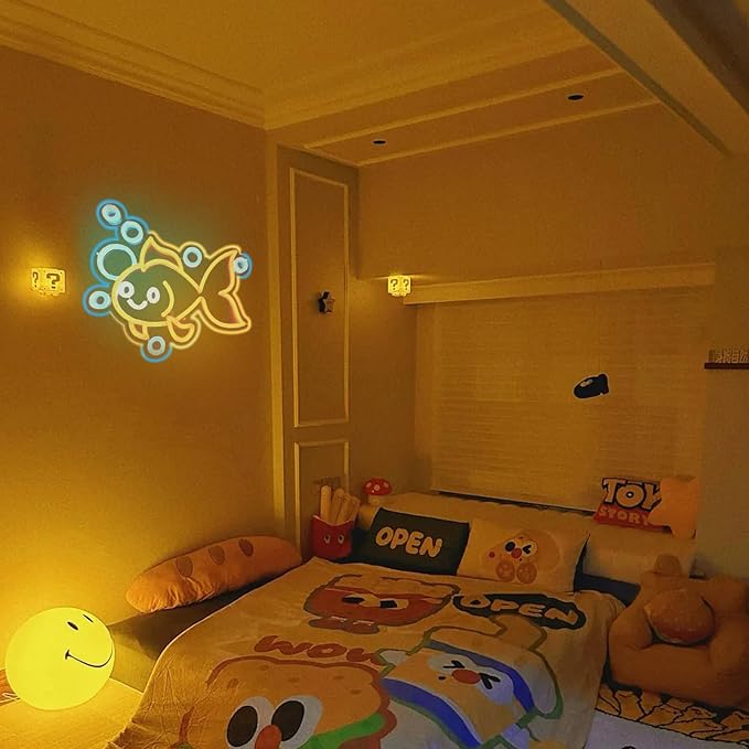 Fishing Neon Signs for Wall Decor,Bright Dimmable Led Goldfish Fish Animal Neon Light Powered by USB for Fishing Decor Room Bedroom Birthday Party Kids Gifts Man Cave Living Room