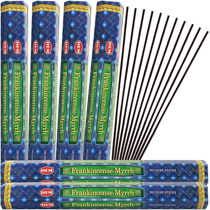 Frankincense and Myrrh Incense Sticks and Incense Stick Holder Bundle Insence Insense Hem Incense Sticks…