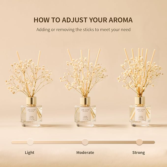 Airkeep Reed Diffuser Set of 3,Coconut Pineapple Lemon Eucalyptus Cranberry Apple Oil Reed Diffusers for Bedroom Living Room Office Aromatherapy Oil Reed Diffuser for Gift 50ml x 3