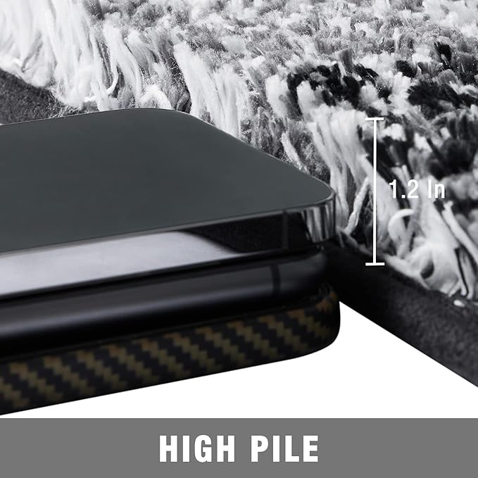 TECHMILLY Super Soft Shaggy Bathroom Rugs, Absorbent Thick Non Slip Microfiber Bath Rugs, Quick Dry Machine Washable Bath Mat for Bathroom Floor, Bathtub and Shower 17"x24"