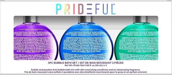 Prideful 3pc Bubble Bath Set (50ML) X 3 (Sage & Citrus, Green Tea & Honey, Lavender & Sandalwood)