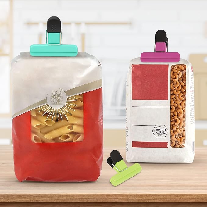 TACGEA Chip Clips, 12 Pack Food Clips, Bag Clips for Food Storage with Air Tight Seal Grip (3''x2.5'')