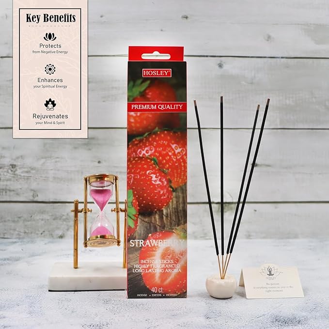 Hosley Aromatherapy 480 Pack Assorted Incense Sticks Black Cherry, Strawberry, Vanilla, Coconut. Idea for Home, Wedding, Spa, Meditation & Aromatherapy