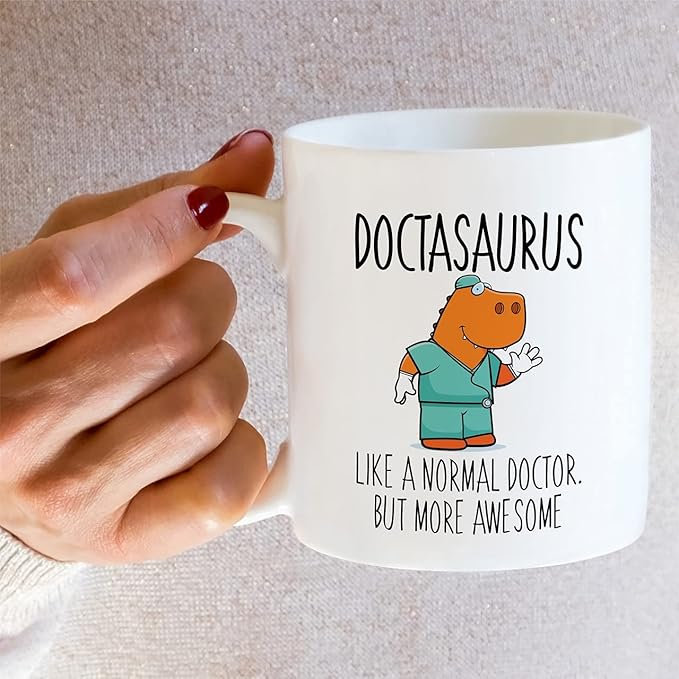 Retreez Funny Mug - Doctasaurus Doctor Dinosaur 11 Oz Ceramic Coffee Mugs - Funny Sarcasm Sarcastic Motivational Inspirational Thank You birthday gift for him her medic friend coworker dad mom sis bro